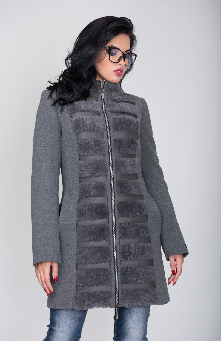 Пальто 1-028/9 Графит