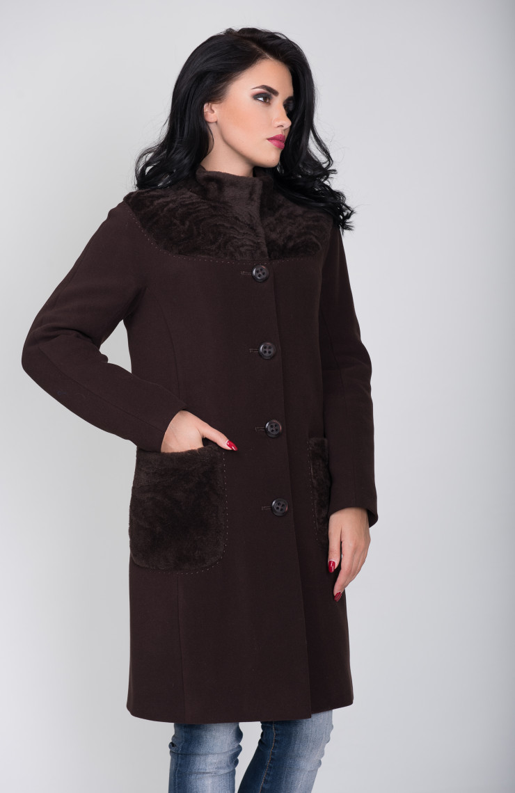 Пальто 1-041/9 Черный шоколад