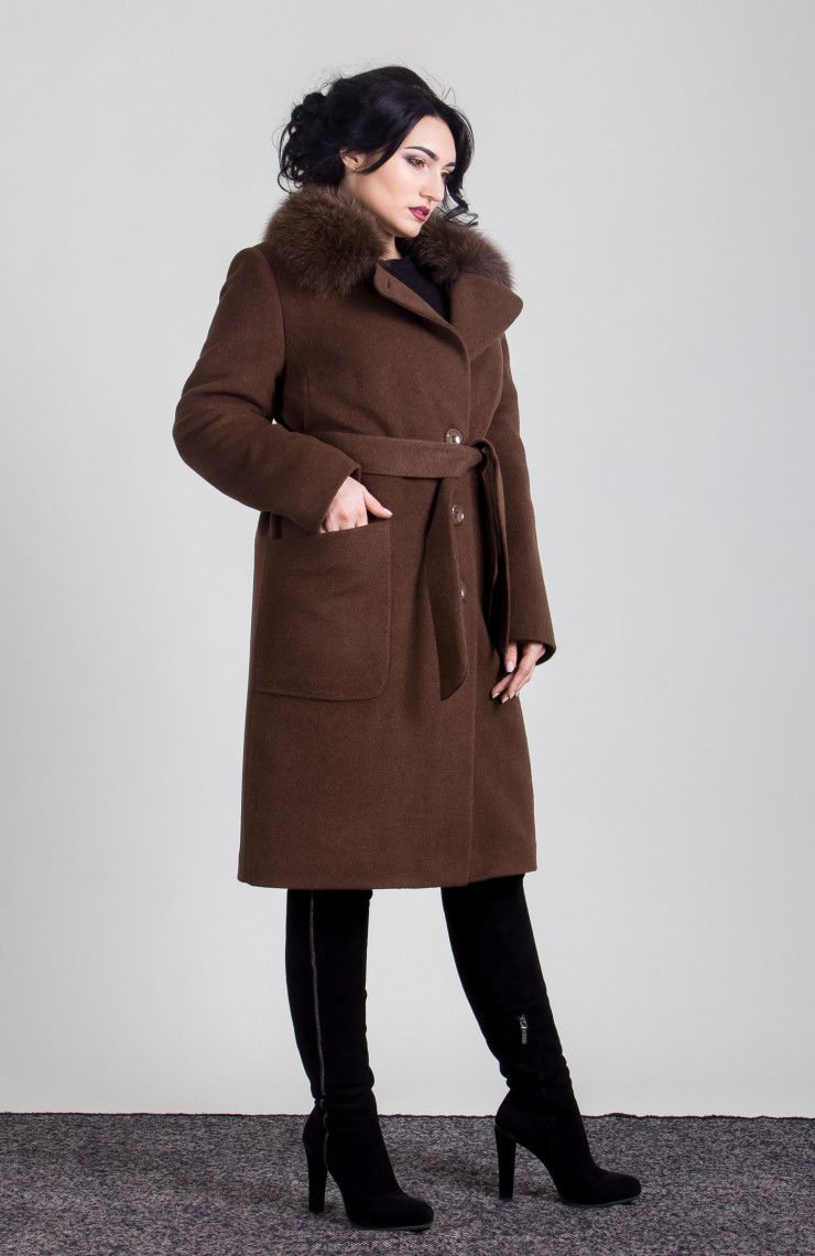 Пальто 1-061IT Шоколад