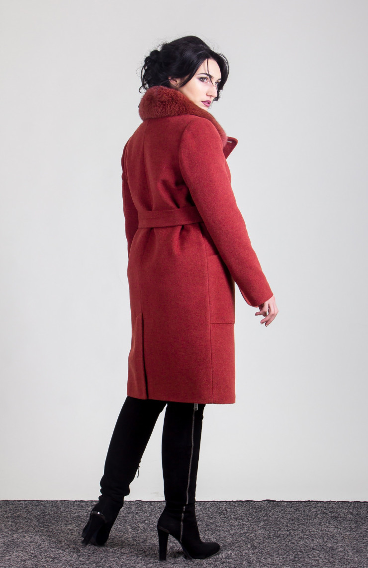 Пальто 1-061IT Красное дерево