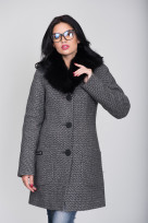 Пальто 1-079 Меланж серый