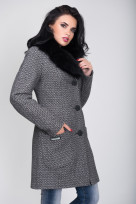 Пальто 1-079 Меланж серый
