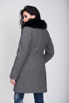 Пальто 1-079 Меланж серый