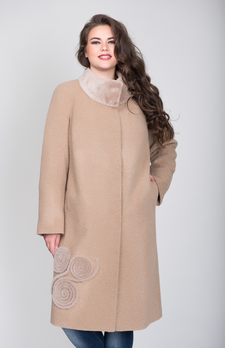Пальто 1-084L Карамель