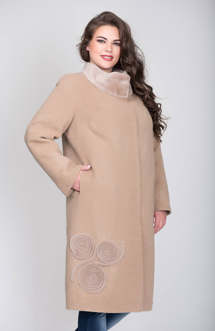 Пальто 1-084L Карамель