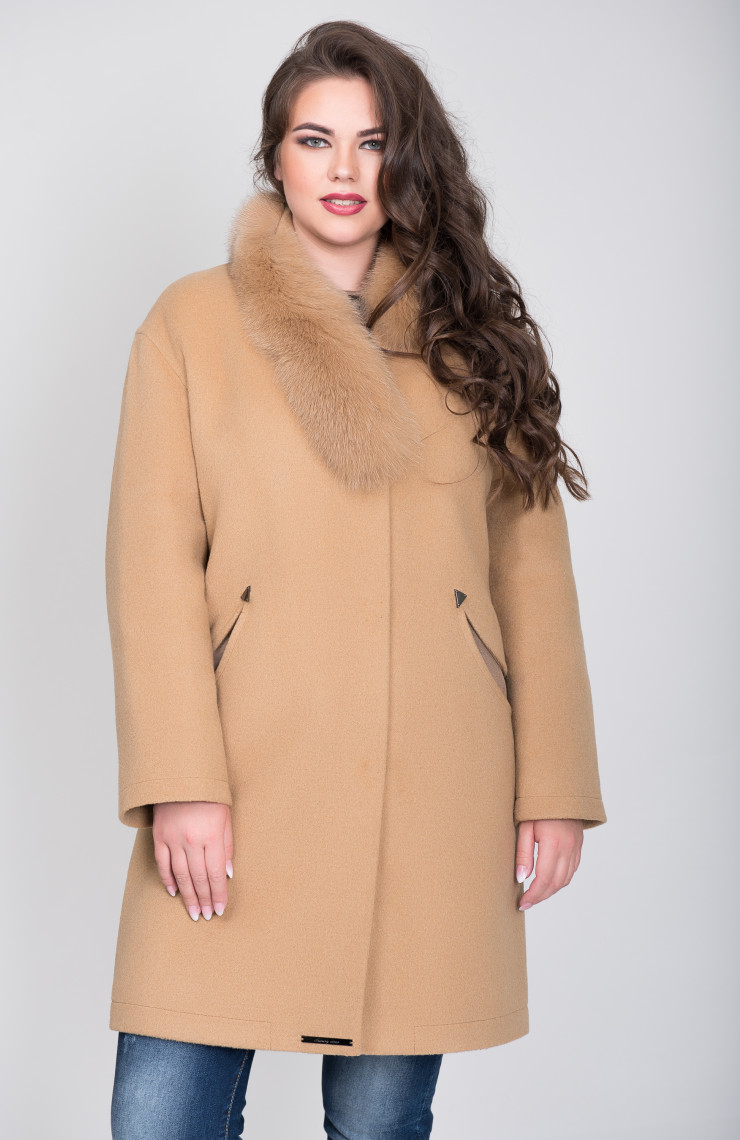 Пальто 1-095IT Кэмэл