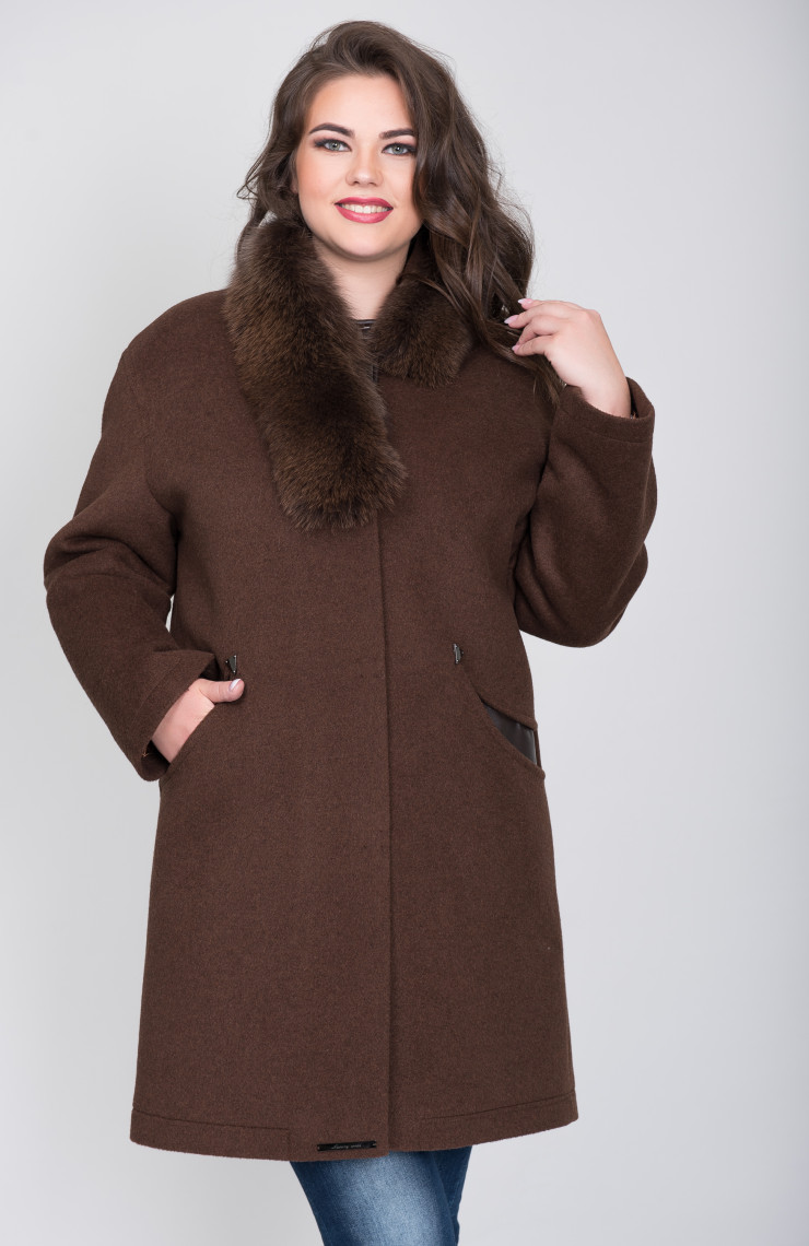 Пальто 1-095IT Шоколад