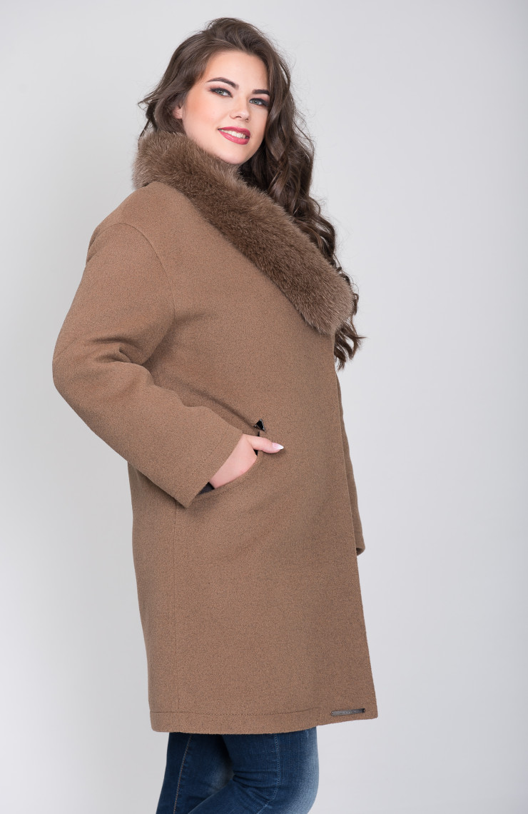 Пальто 1-095IT Молочный шоколад