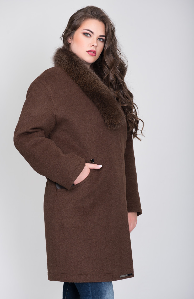 Пальто 1-095IT Шоколад