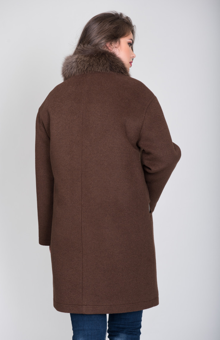 Пальто 1-095IT Шоколад