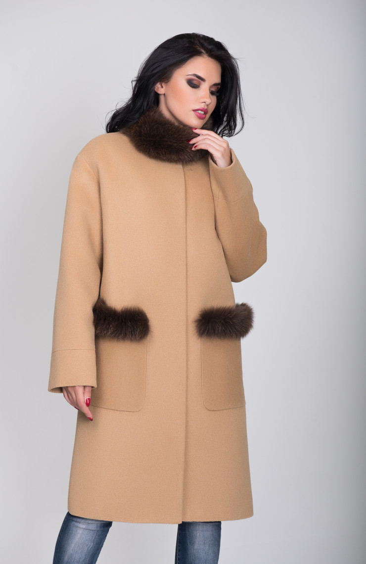 Пальто 1-097IT Кэмэл