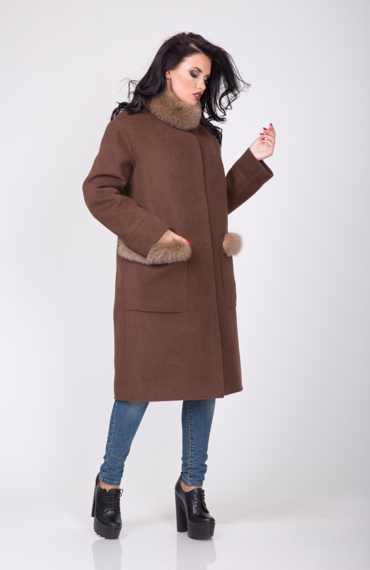 Пальто 1-097IT Шоколад