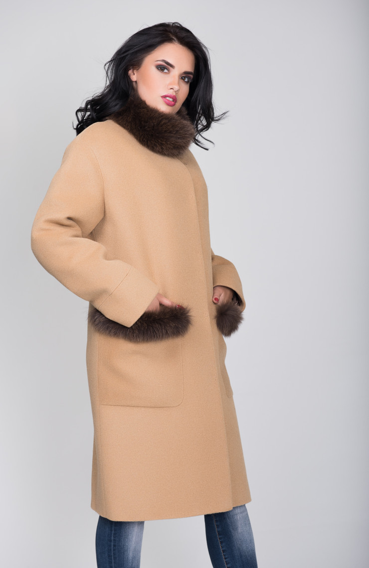 Пальто 1-097IT Кэмэл