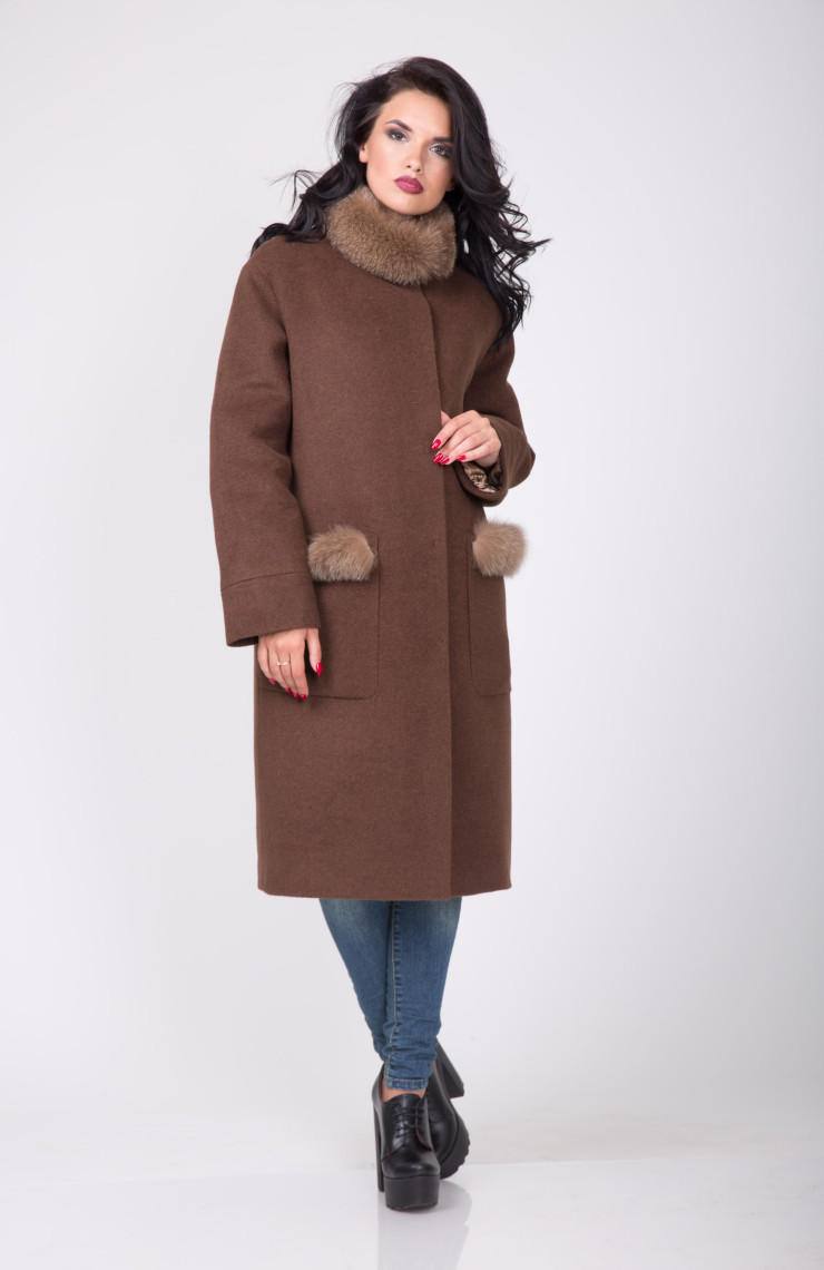 Пальто 1-097IT Шоколад