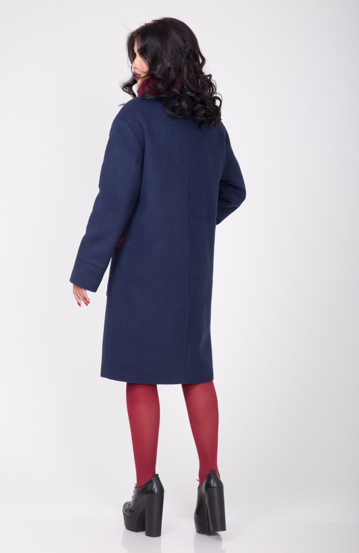 Пальто 1-097IT Темно-синий
