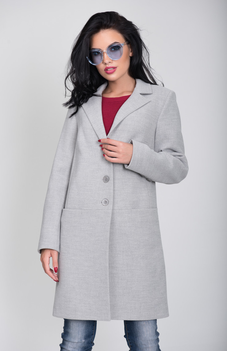 Пальто 2-472/9 Светло-серый