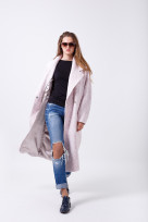 Пальто 2-473L Бело-розовый