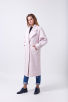 Пальто 2-473L Бело-розовый