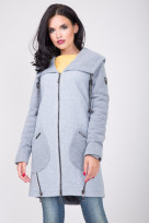Пальто 2-493L Серо-голубой