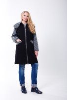 Пальто 2-503 Черно-сиреневый