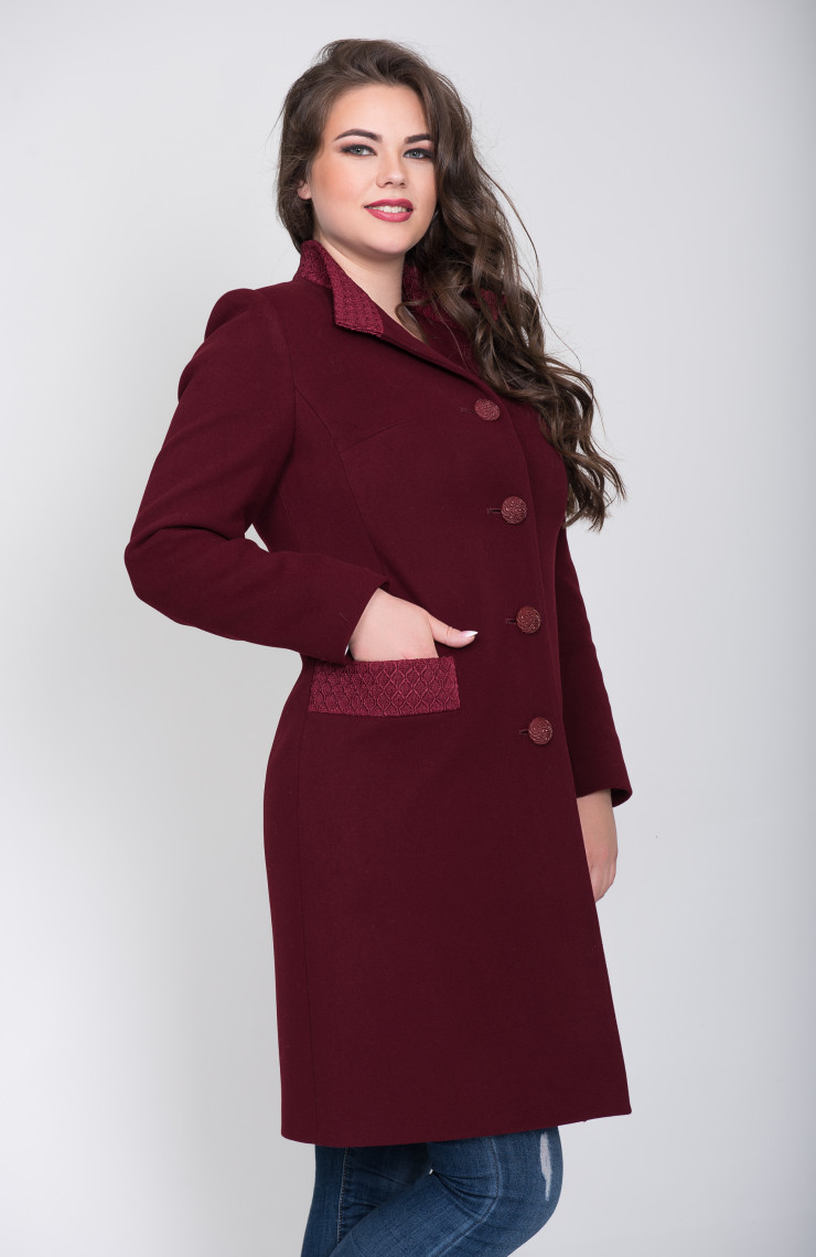 Пальто 2-516/9 Бургунди