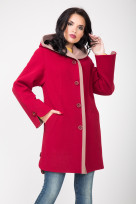 Пальто 2-528/9 Вишня+какао