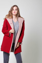 Пальто 2-528/9 Вишня+моккачино