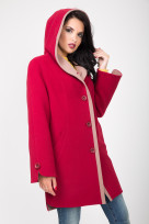 Пальто 2-528/9 Вишня+какао