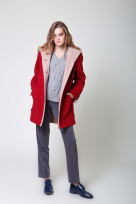 Пальто 2-528/9 Вишня+моккачино