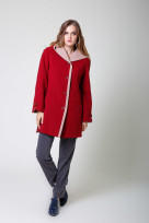 Пальто 2-528/9 Вишня+моккачино