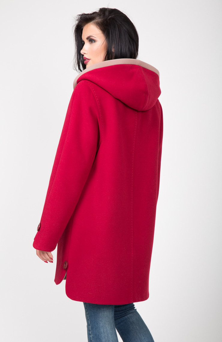 Пальто 2-528/9 Вишня+какао