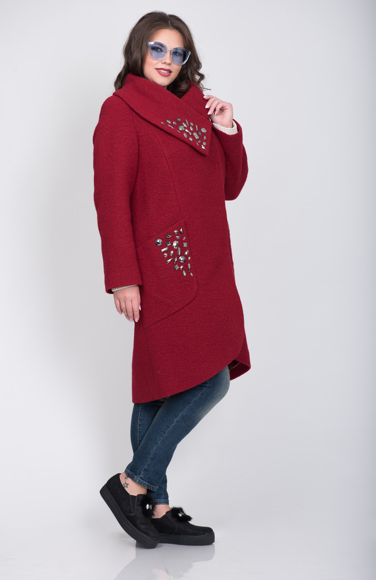 Пальто 2-579L Вишневый