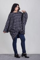 Пальто 3-091 Серо-синий