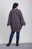 Пальто 3-091 Серо-бордо