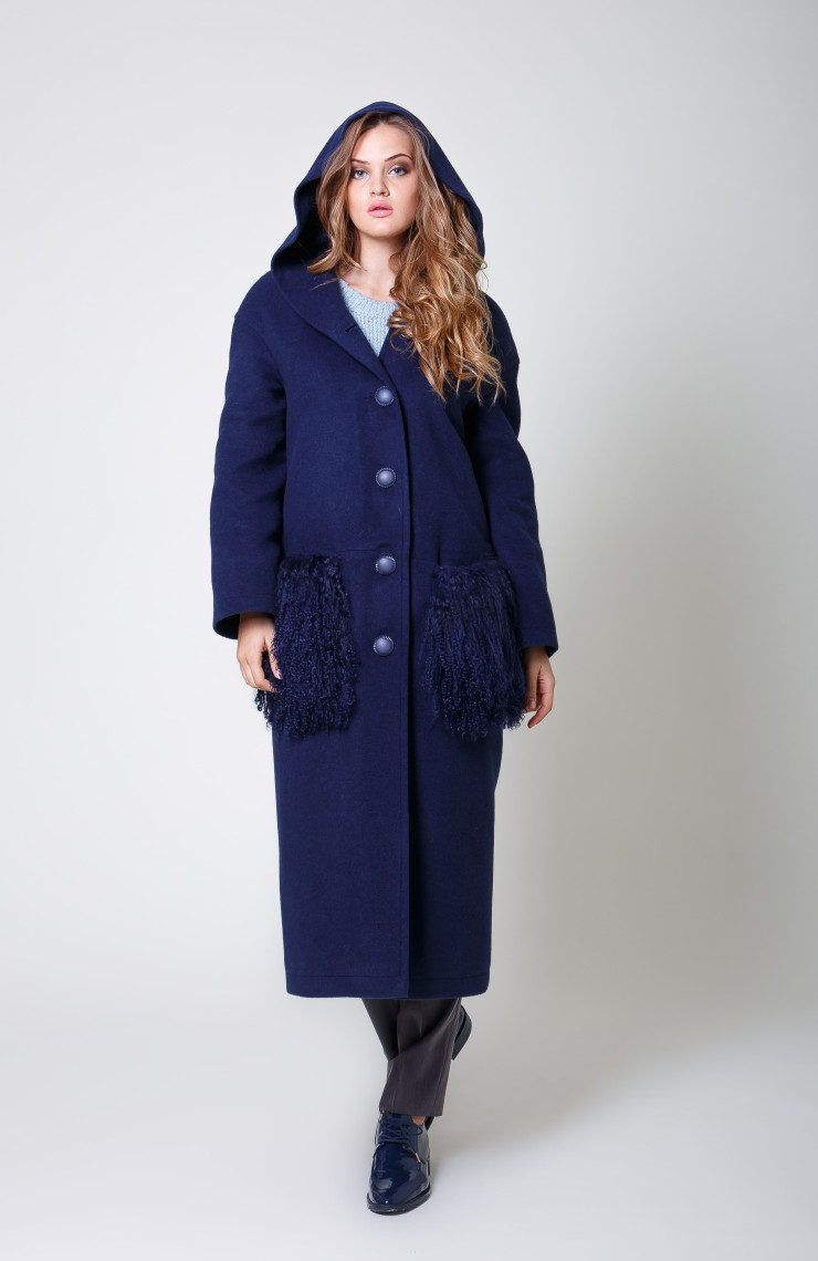 Пальто 1-115IT Темно-синий