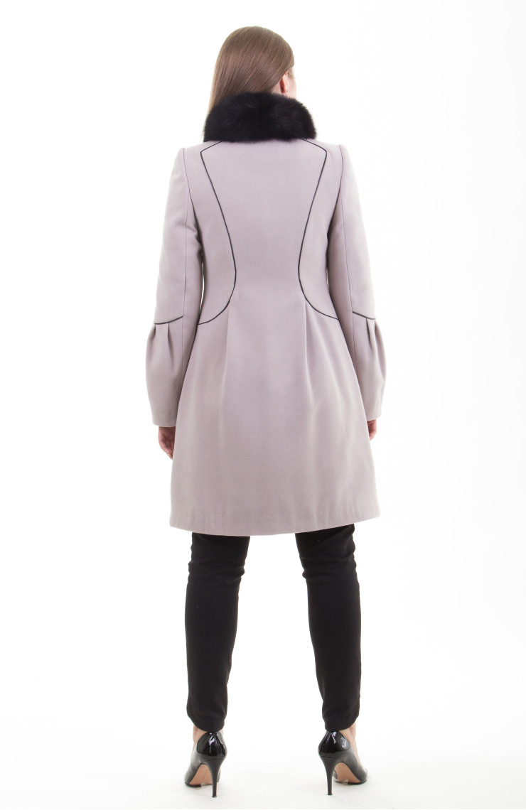 Пальто 1-083 Светло-бежевый