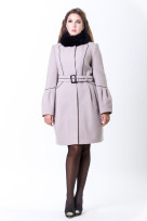 Пальто 1-083 Серо-бежевый