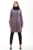 Пальто 1-083 Серо-Фиолетовый
