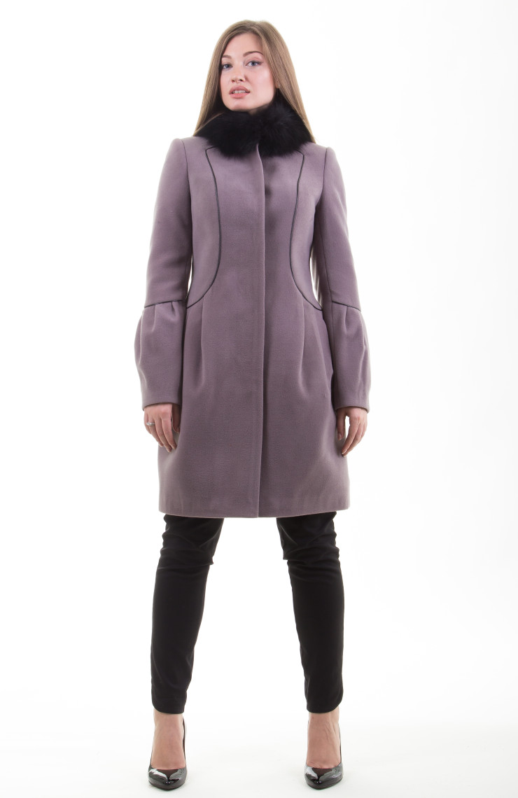 Пальто 1-083 Серо-Фиолетовый