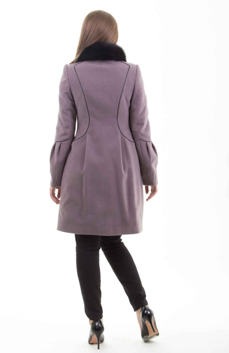 Пальто 1-083 Серо-Фиолетовый