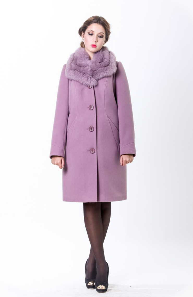 Пальто 1-035 Темно-сиреневый