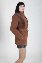 Пальто 8-037 Золотисто-теракотовый