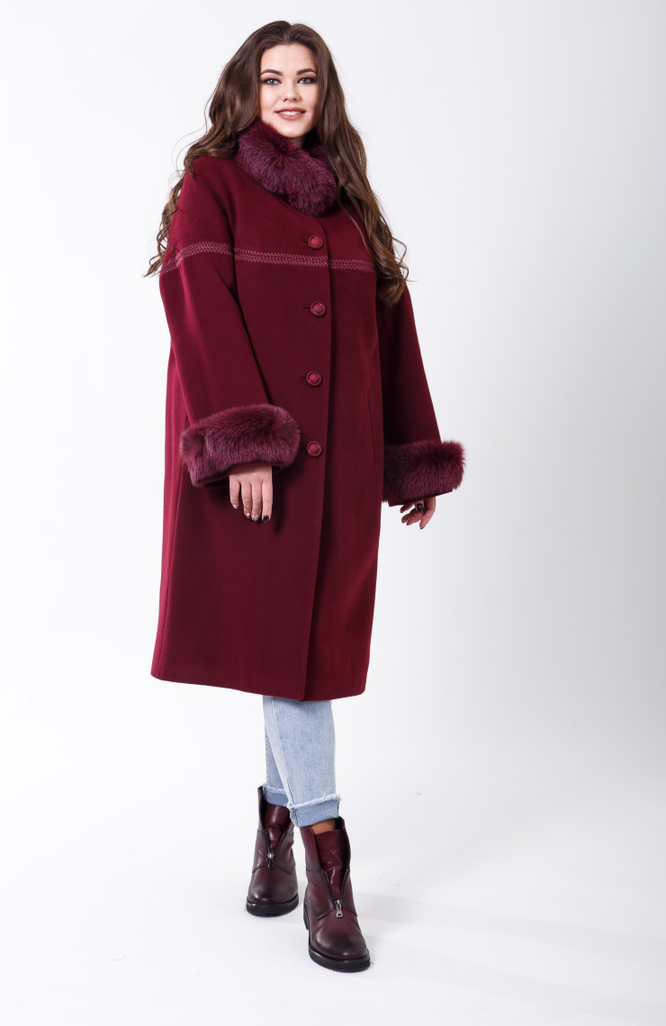 Пальто 1-071 Бордо