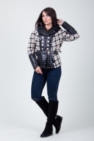 Пальто 9-231 Лапка черно-белая