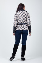 Пальто 9-231К Лапка черно-белая