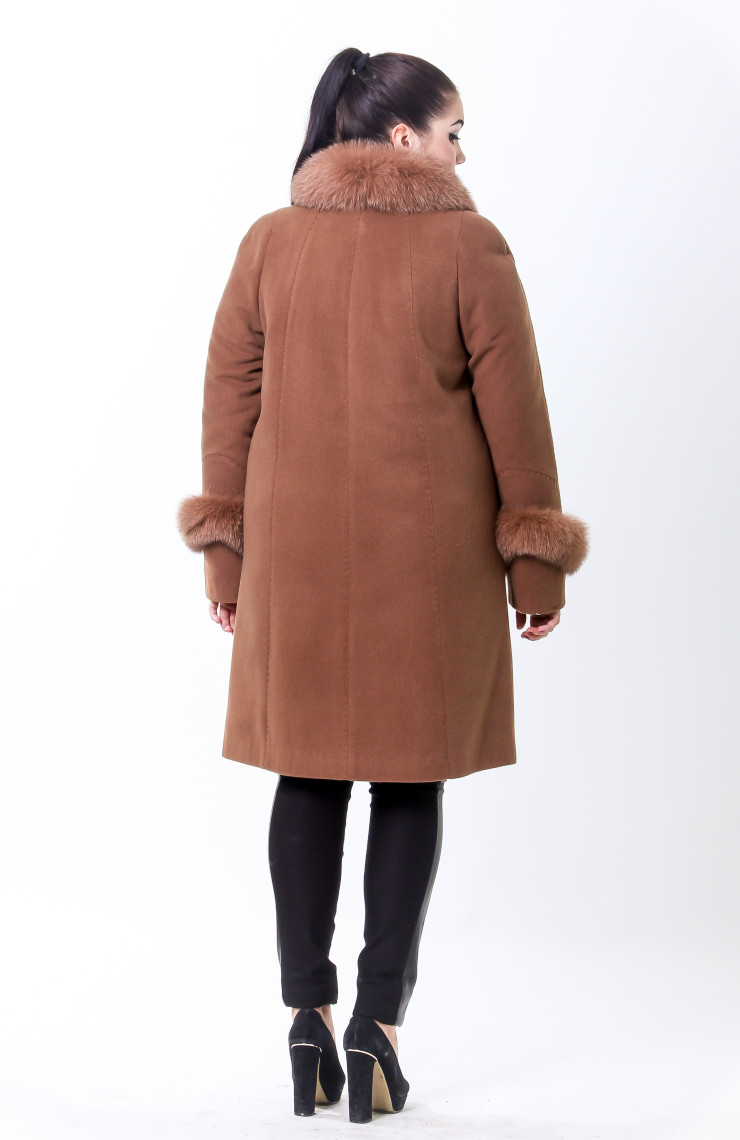 Пальто 1-082 Золотисто-коричневый