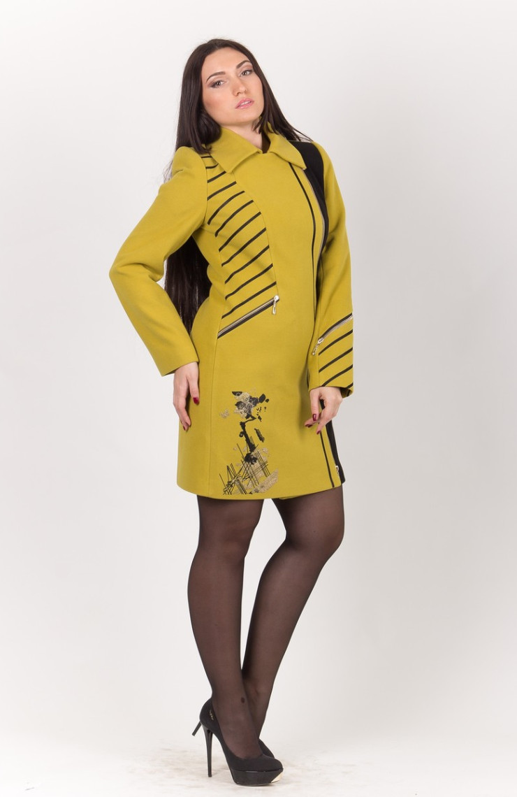 Пальто 2-269 Темно-горчичный