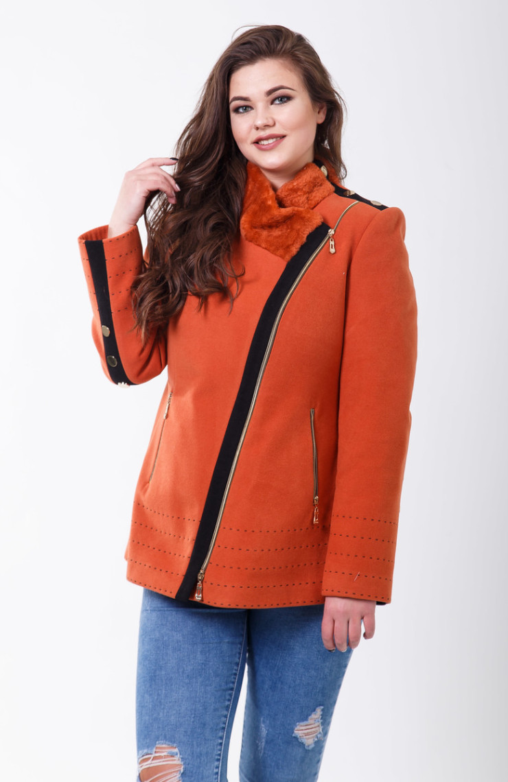 Пальто 1-077 Золотисто-медный