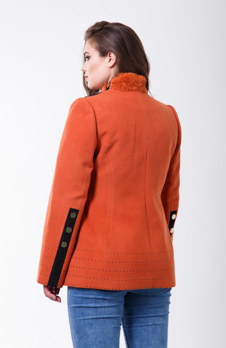 Пальто 1-077 Золотисто-медный