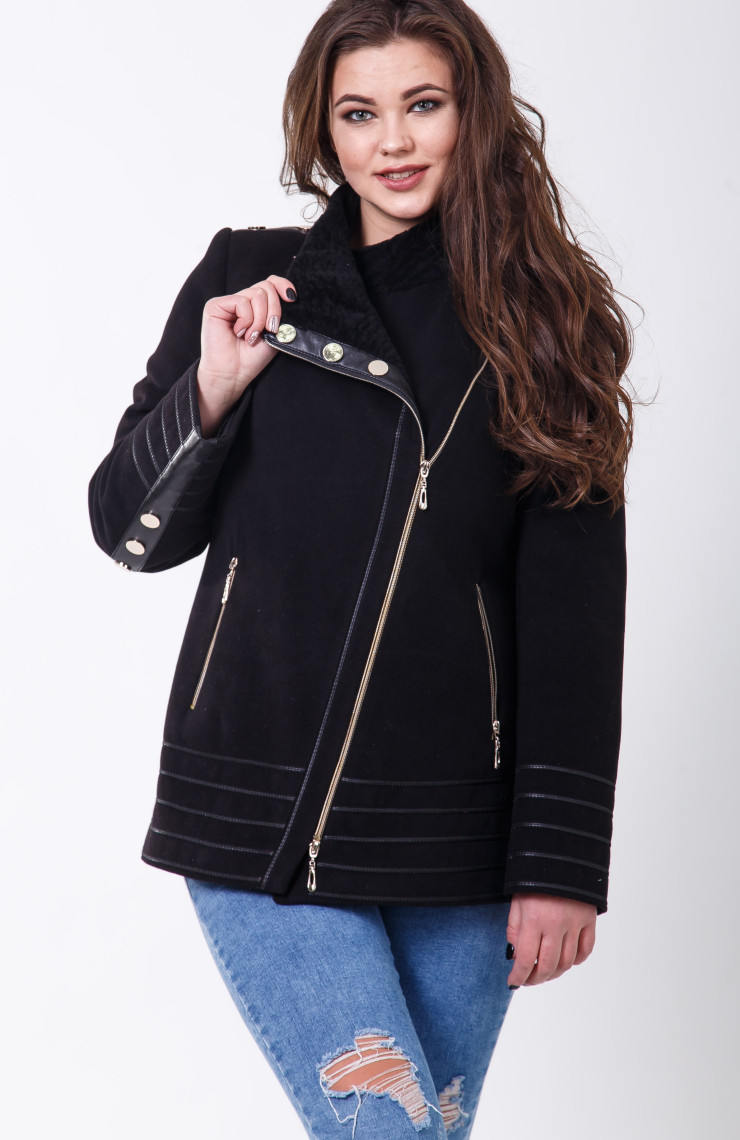 Пальто 1-077 Черный